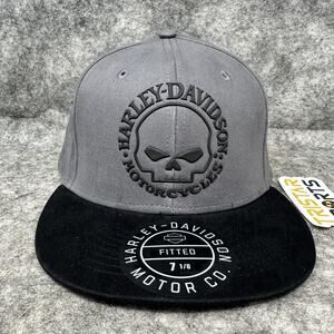 Harley-Davidson Hat Cap Fitted Mens Small Skull Motorcycle Biker